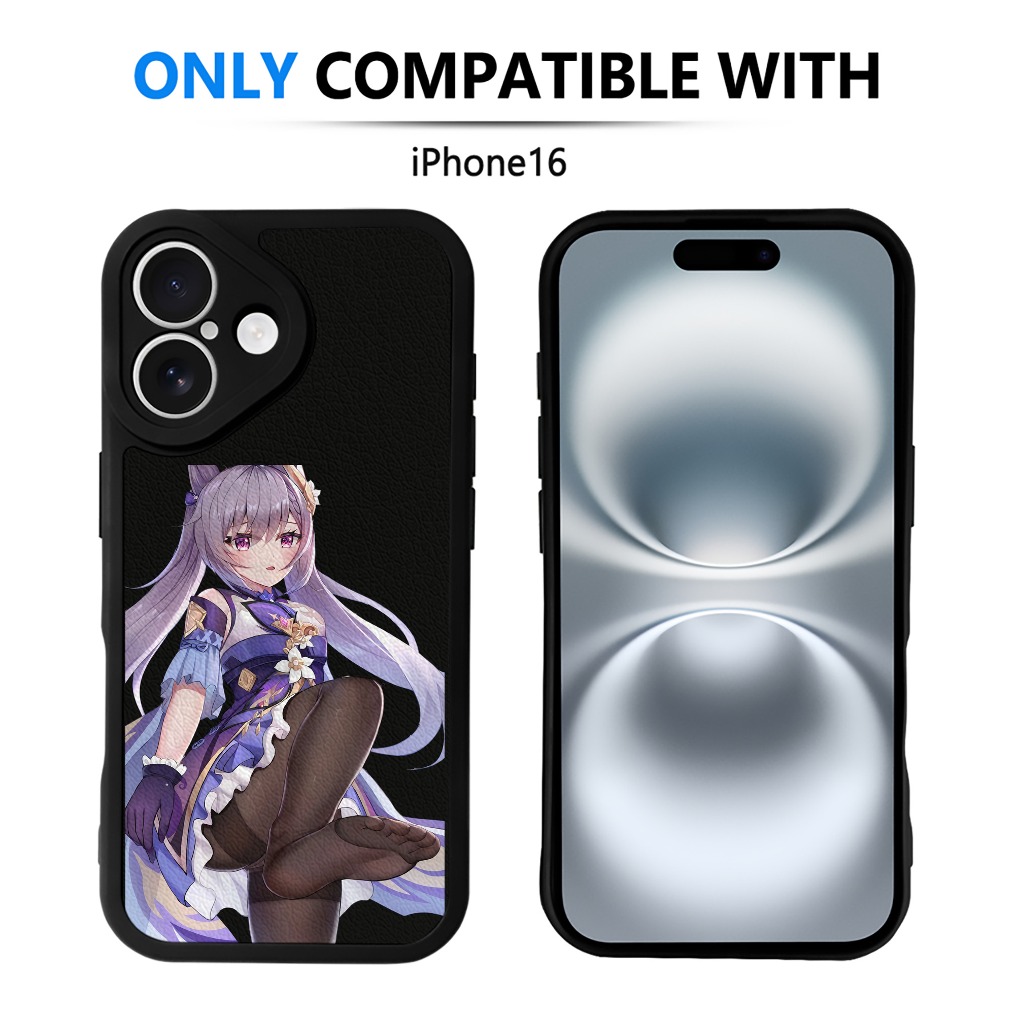 げんし神 刻晴 こくせい genshin Kokusei 【iPhone 16シリーズ対応】シリコンスマホケース（レザー調） 材質：シリコン